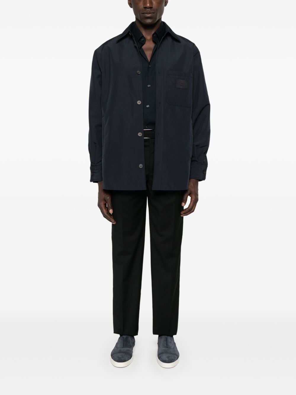 EMPORIO ARMANI Men's Logo Shirt with Buttoned Cuffs