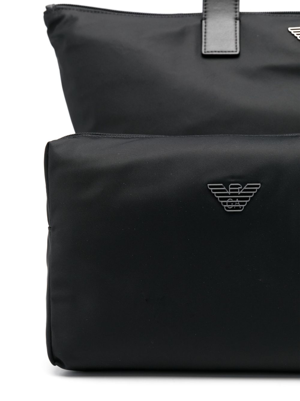 EMPORIO ARMANI Nylon Tote Handbag with Removable Pouch