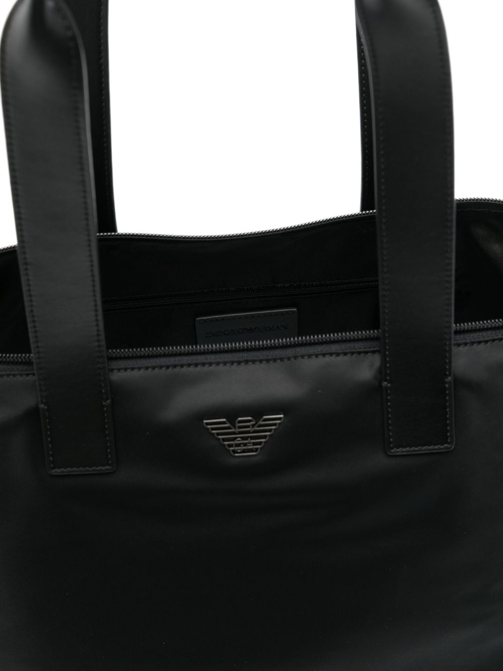 EMPORIO ARMANI Nylon Tote Handbag with Removable Pouch