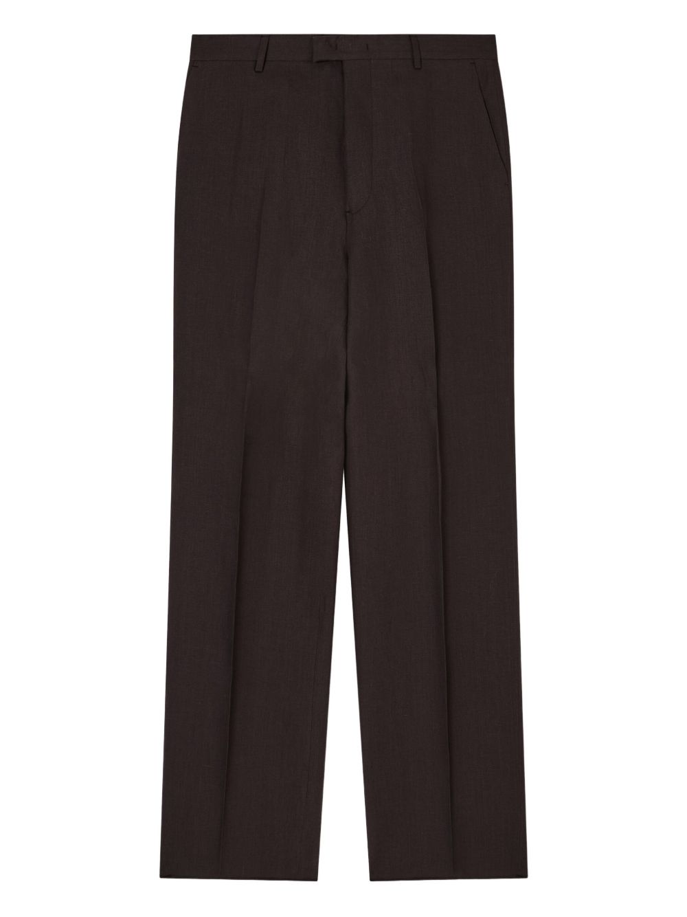 EMPORIO ARMANI Pleated Front Linen Trousers for Men - FW25