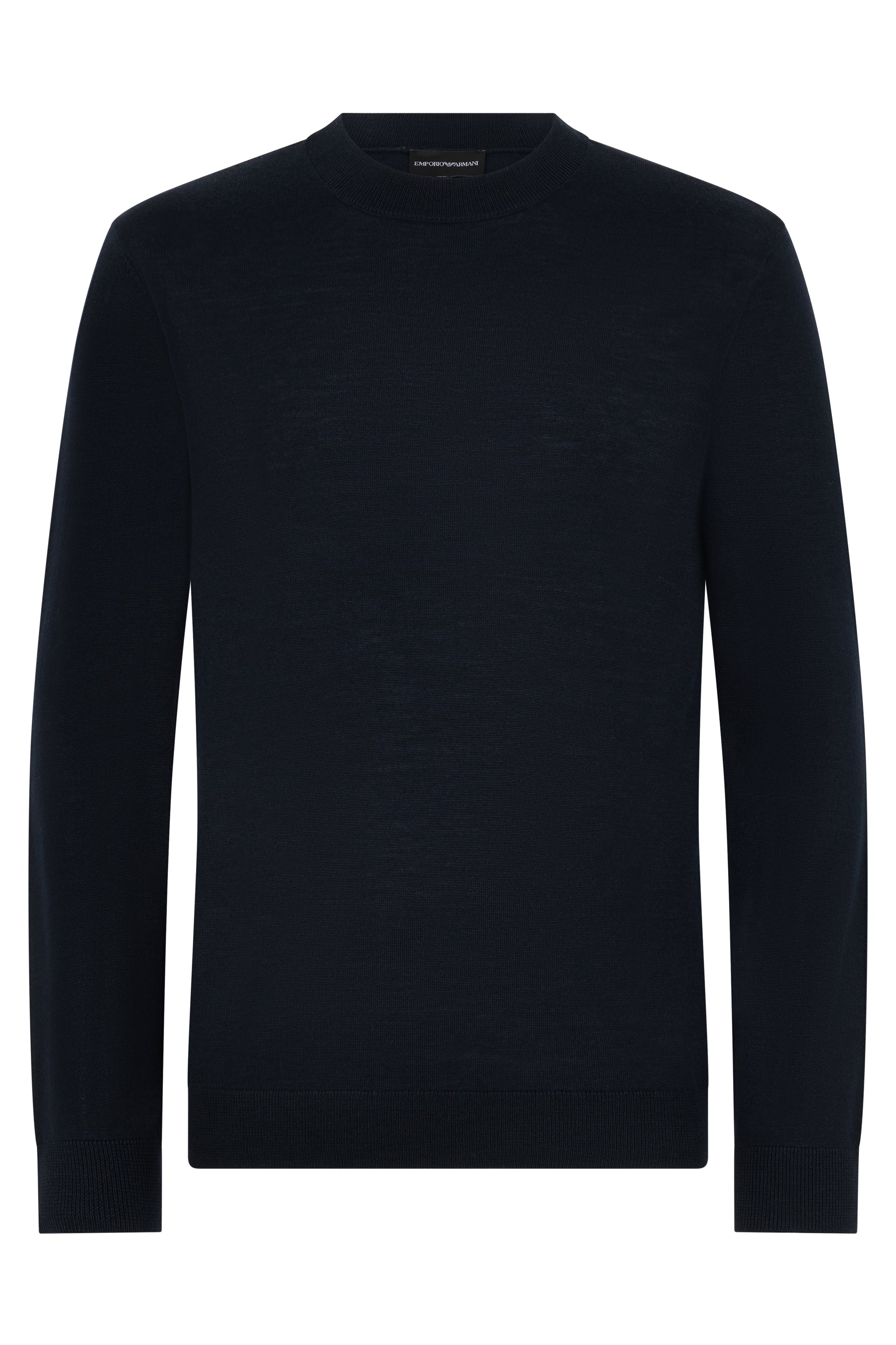 EMPORIO ARMANI Wool Blend Pullover with Ribbed Knit Edges for Men