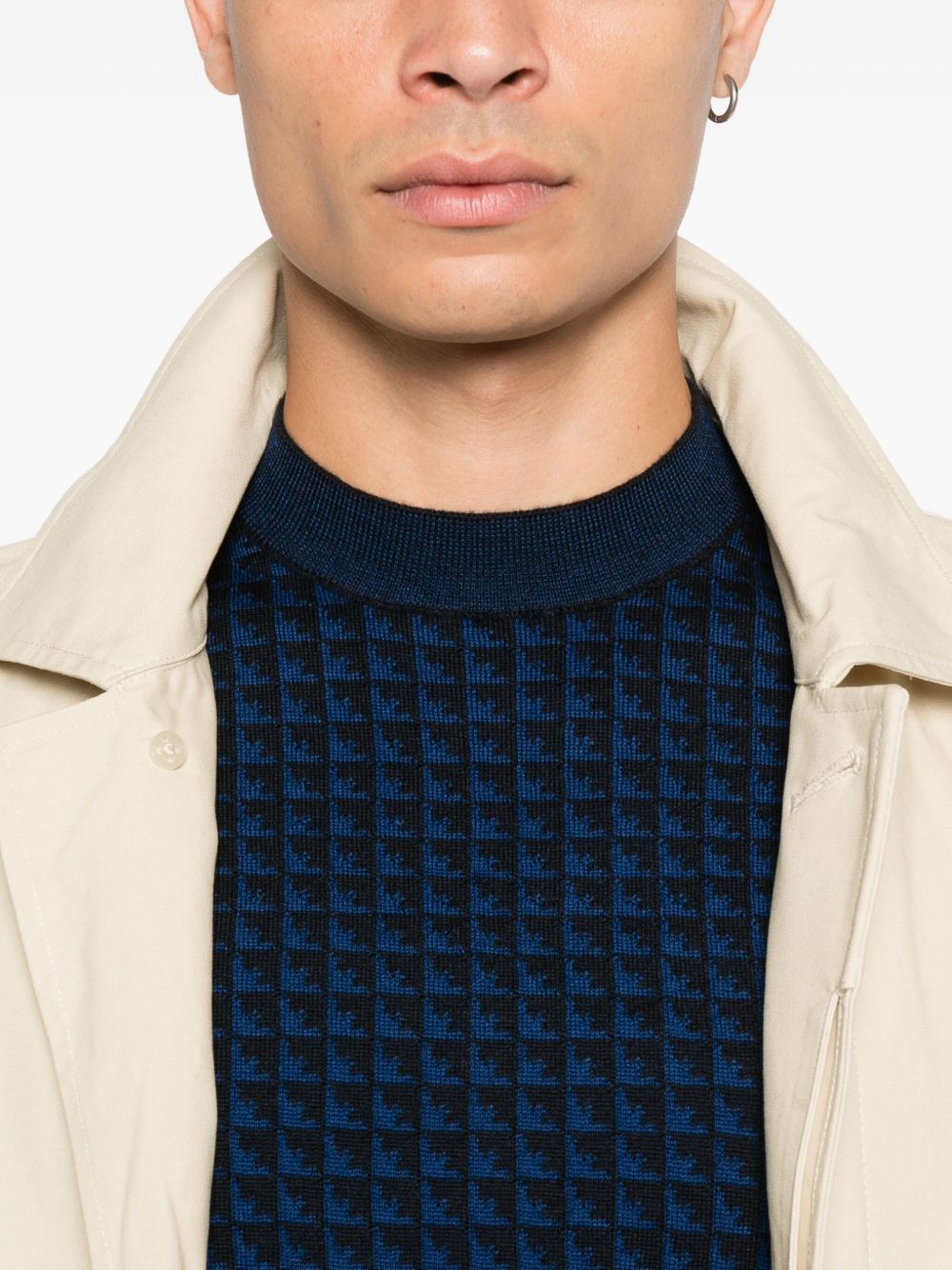 EMPORIO ARMANI Wool Crewneck Sweater for Men - Fall/Winter 2025