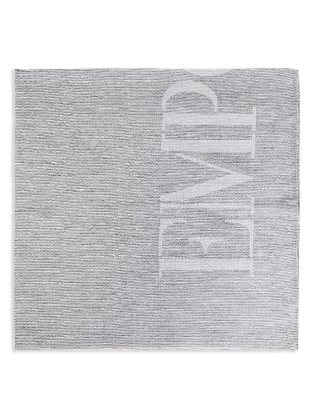 EMPORIO ARMANI Logo Cotton Blend Wraparound Scarf