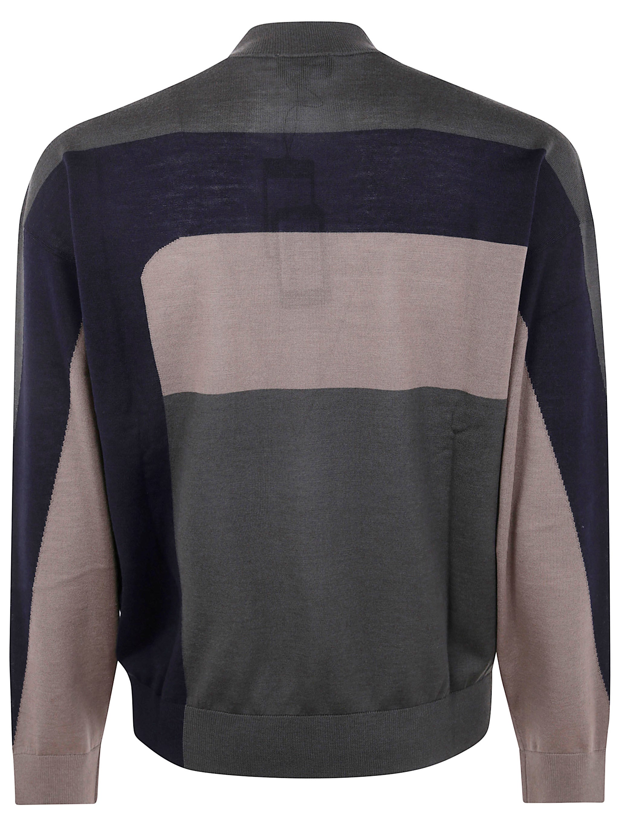 EMPORIO ARMANI Round Neck Tricolor Sweater - FW25 Edition