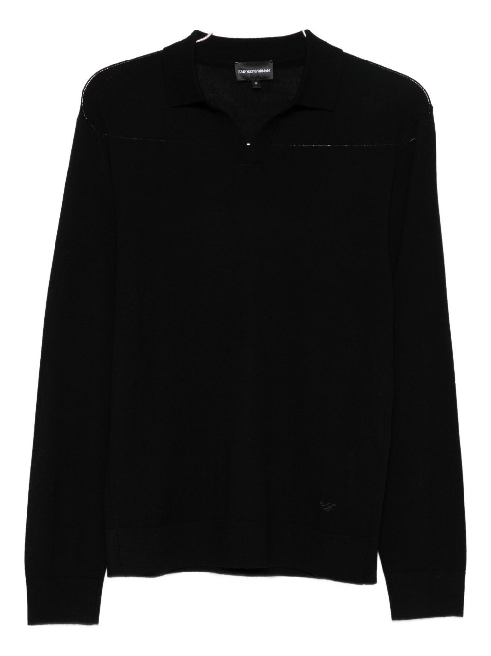 EMPORIO ARMANI Wool Polo Shirt with Ribbed Cuffs for Men - FW25 Collection