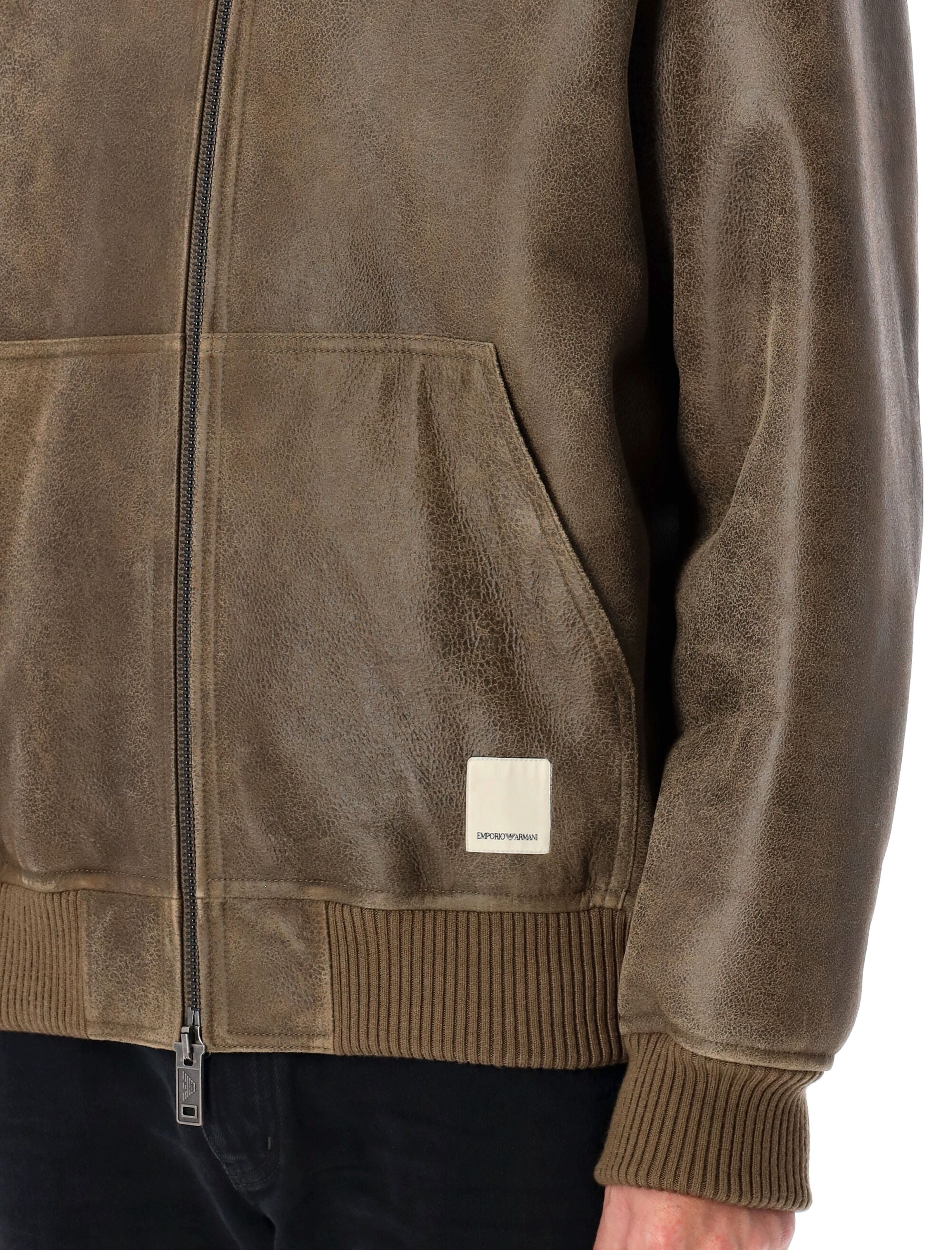 EMPORIO ARMANI Shearling Lamb Blouson Jacket for Men - FW25