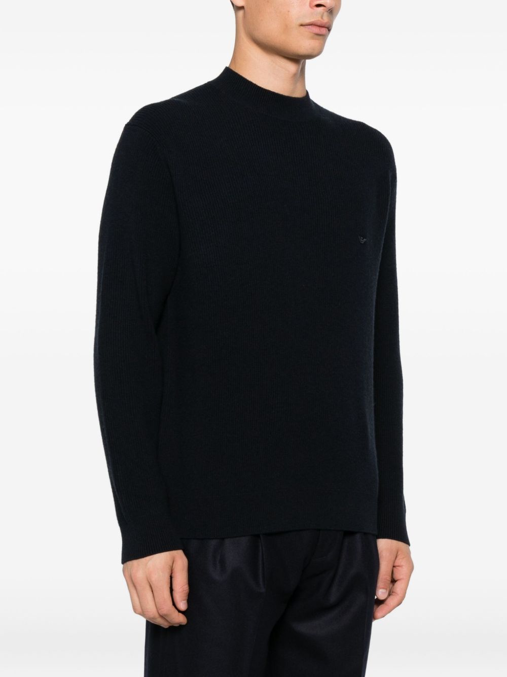 EMPORIO ARMANI Classic Wool Crewneck Jumper for Men