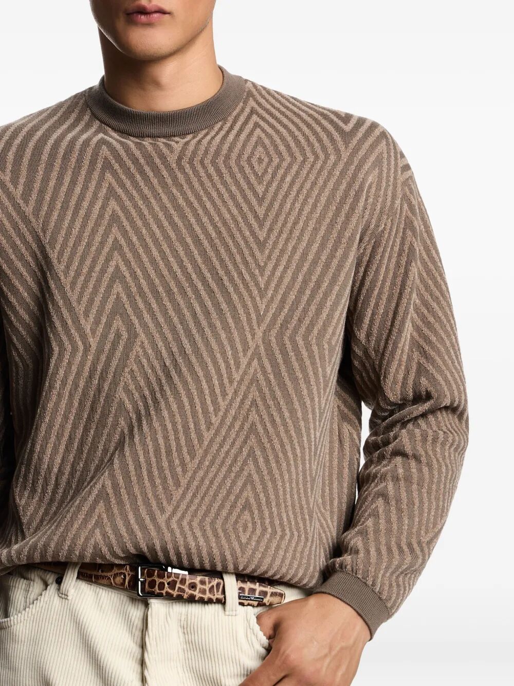 EMPORIO ARMANI Round Neck Sweater for Men - FW25 Collection