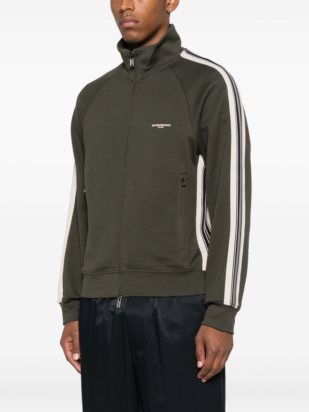 EMPORIO ARMANI Men's Logo Cotton Zipped Sweatshirt