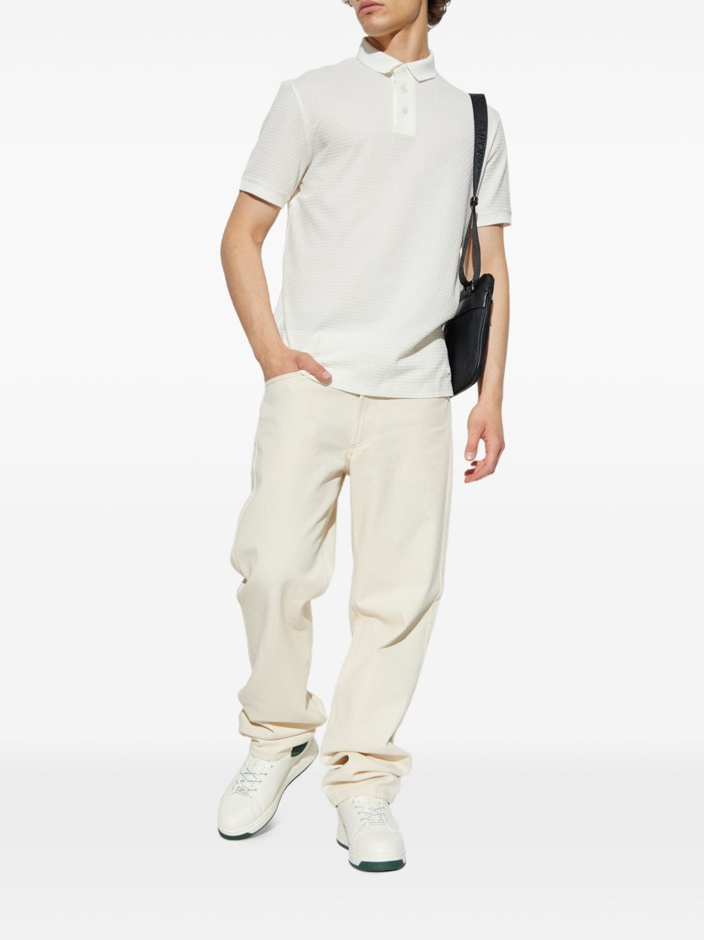 EMPORIO ARMANI Men's Short Sleeve Printed Polo Shirt