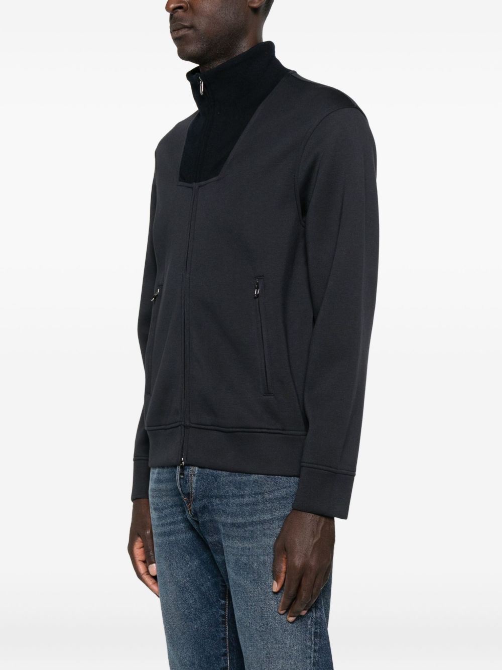 EMPORIO ARMANI Zipped Sweatshirt with High Neck for Men