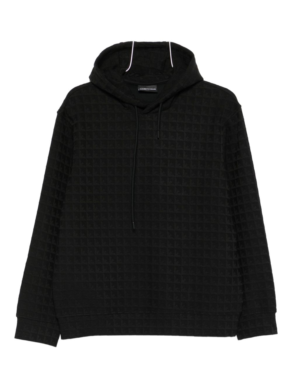 EMPORIO ARMANI Quilted Texture Men's Cotton Blend Hoodie
