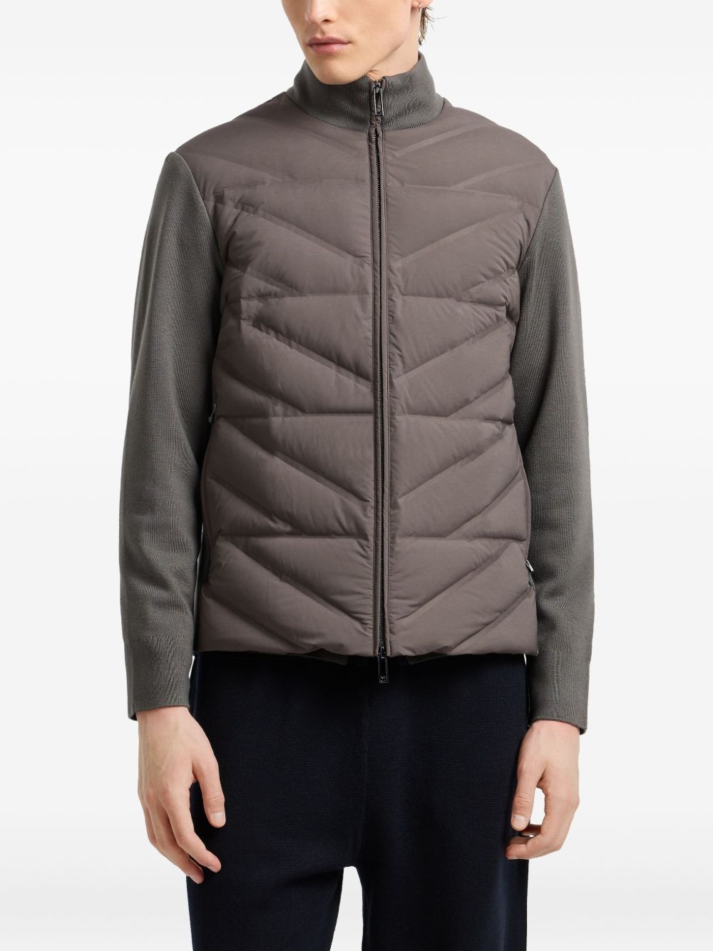 EMPORIO ARMANI Men's Quilted High Neck Bomber Jacket