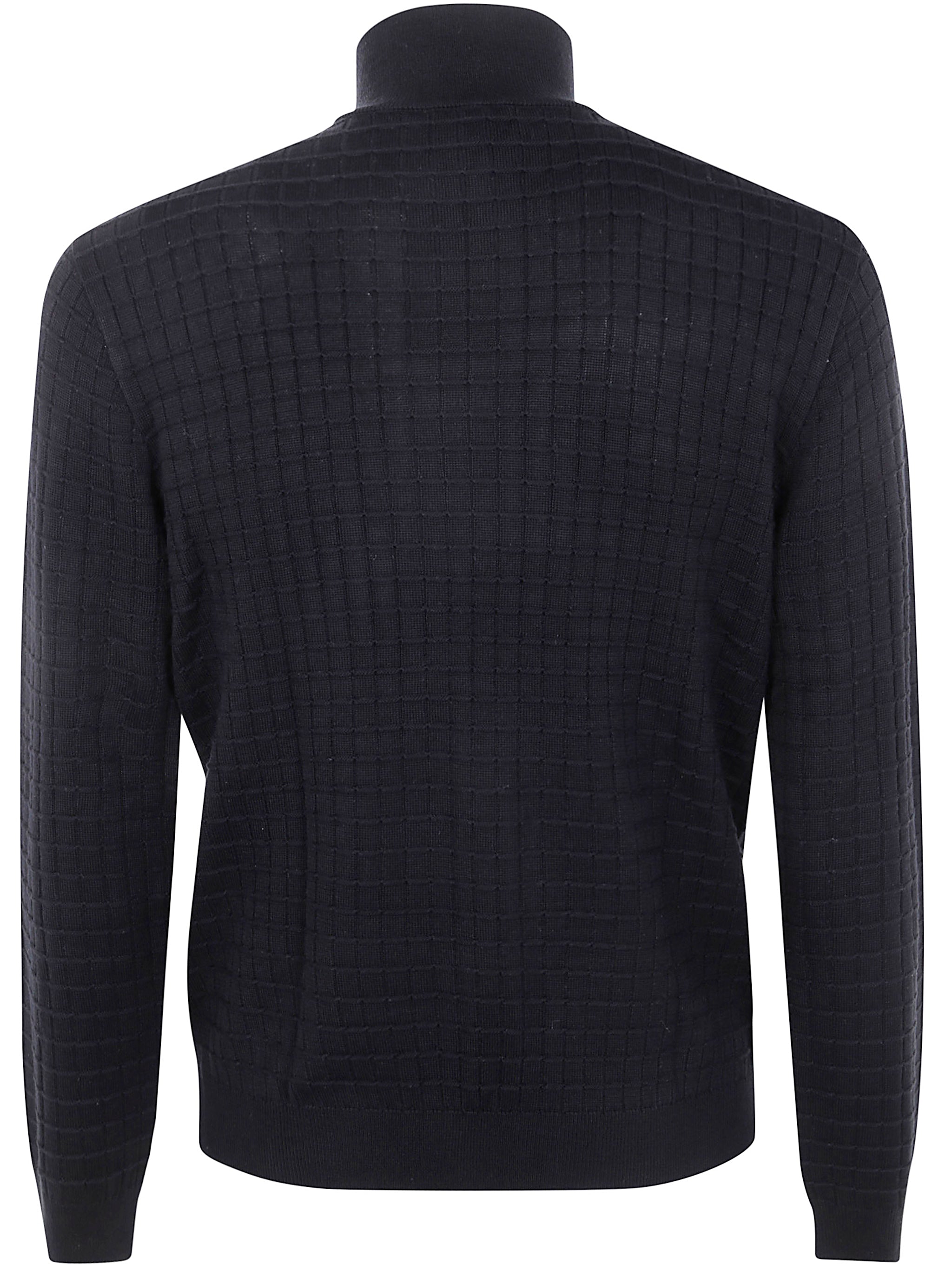 EMPORIO ARMANI Men's Full Zip Turtle Neck Sweater
