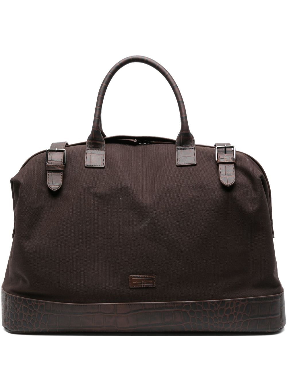 EMPORIO ARMANI Crocodile-Embossed Handbag with Top Handle and Buckle Straps