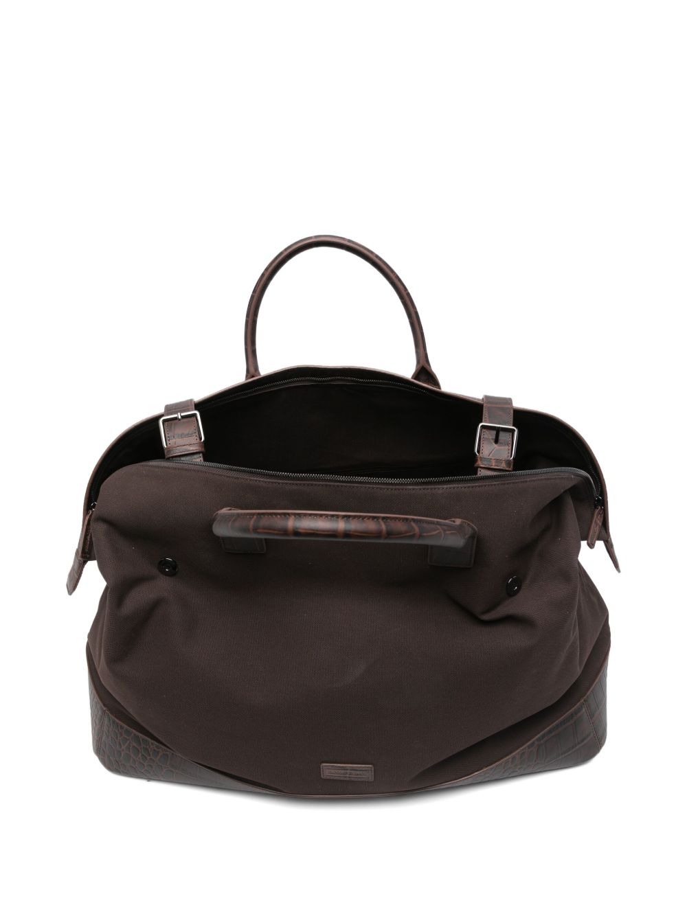 EMPORIO ARMANI Crocodile-Embossed Handbag with Top Handle and Buckle Straps