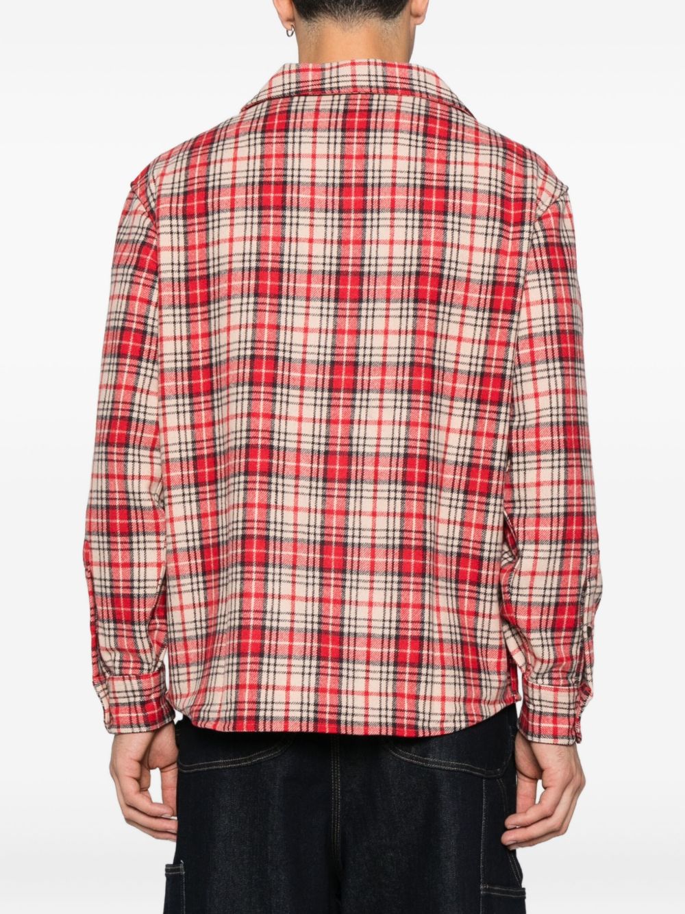 EMPORIO ARMANI Checkered Design Wool Shirt for Men - FW25
