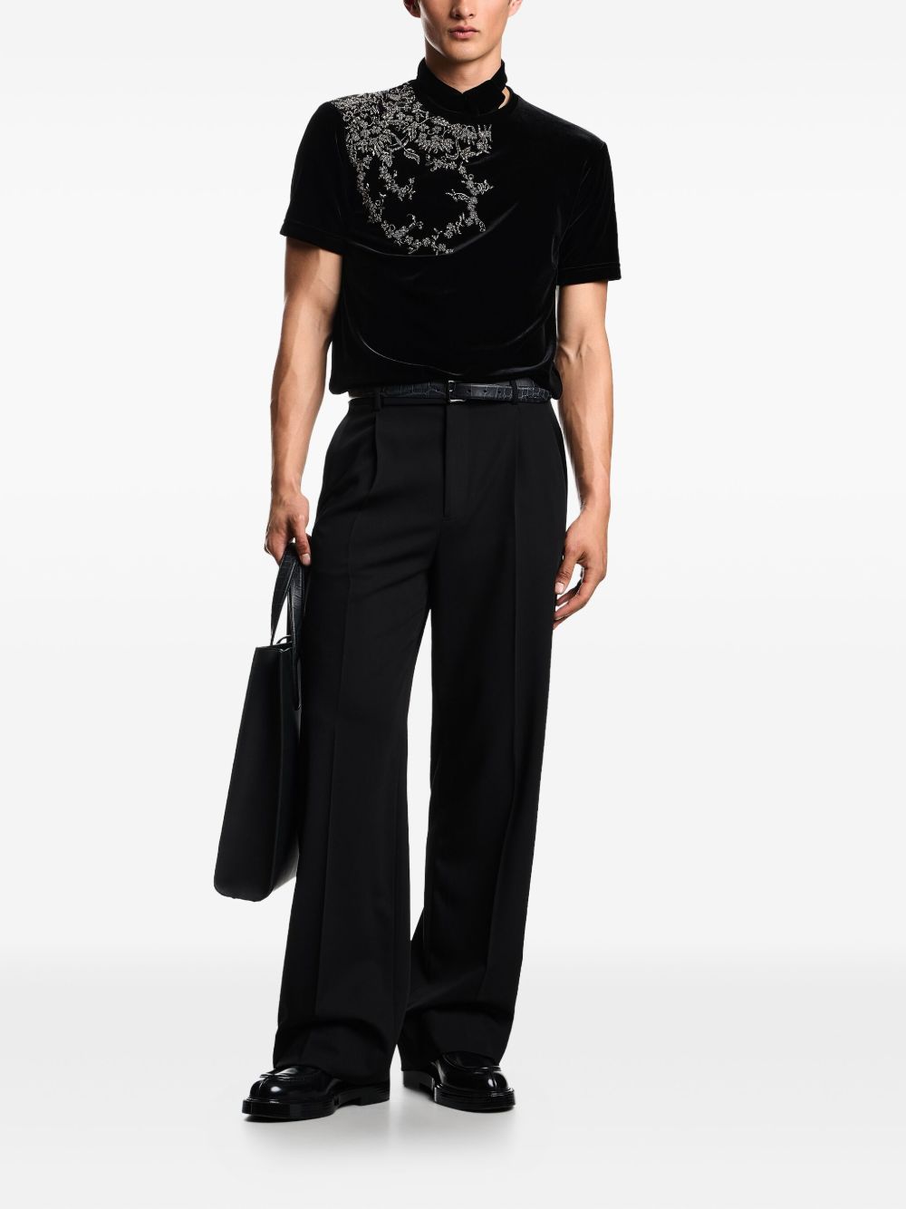 EMPORIO ARMANI Tailored Pleated Front Wool Trousers
