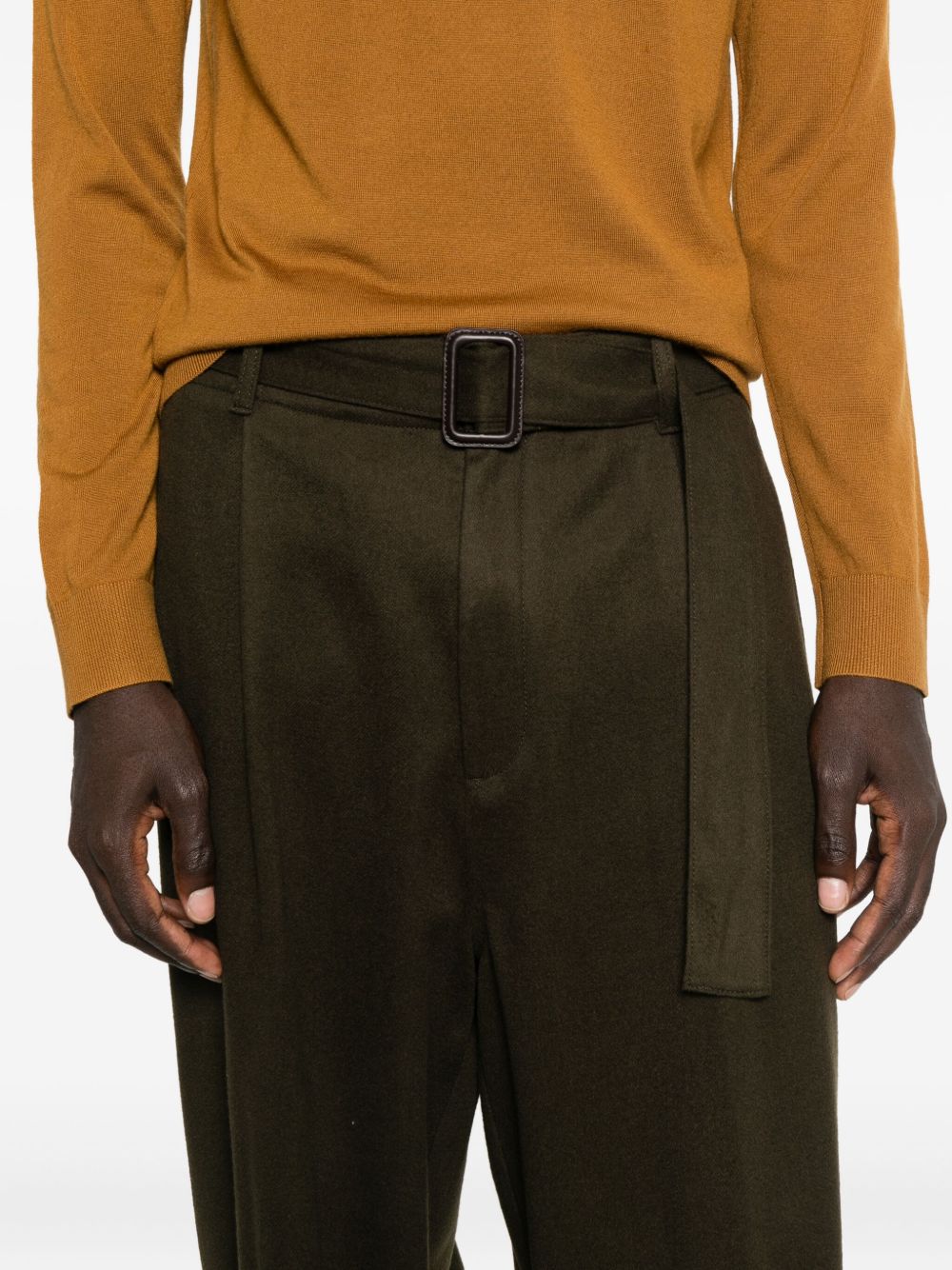 EMPORIO ARMANI Classic Wool Trousers with Pleated Design for Men - FW25