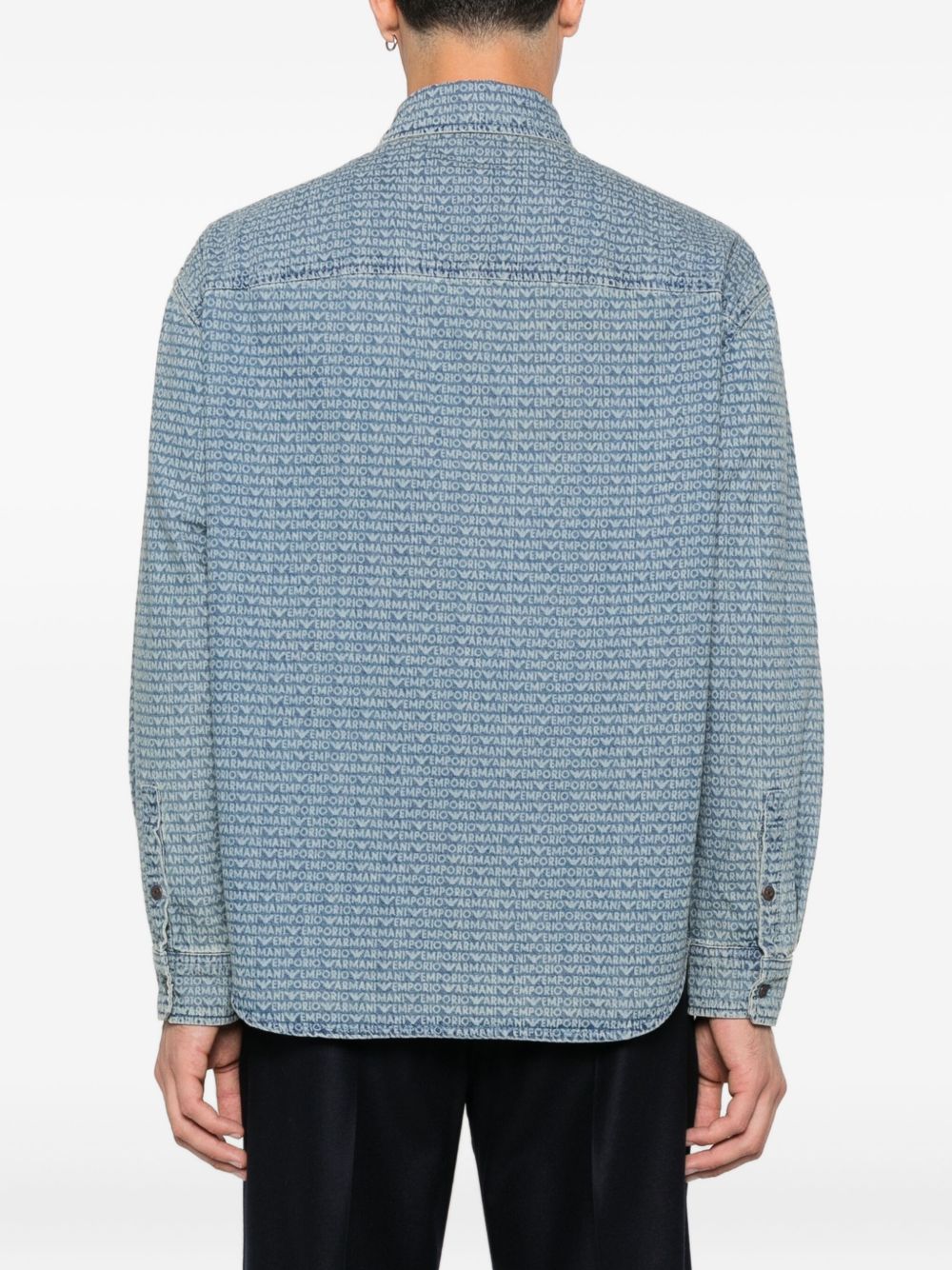 EMPORIO ARMANI Denim Cotton Shirt for Men - FW25 Collection