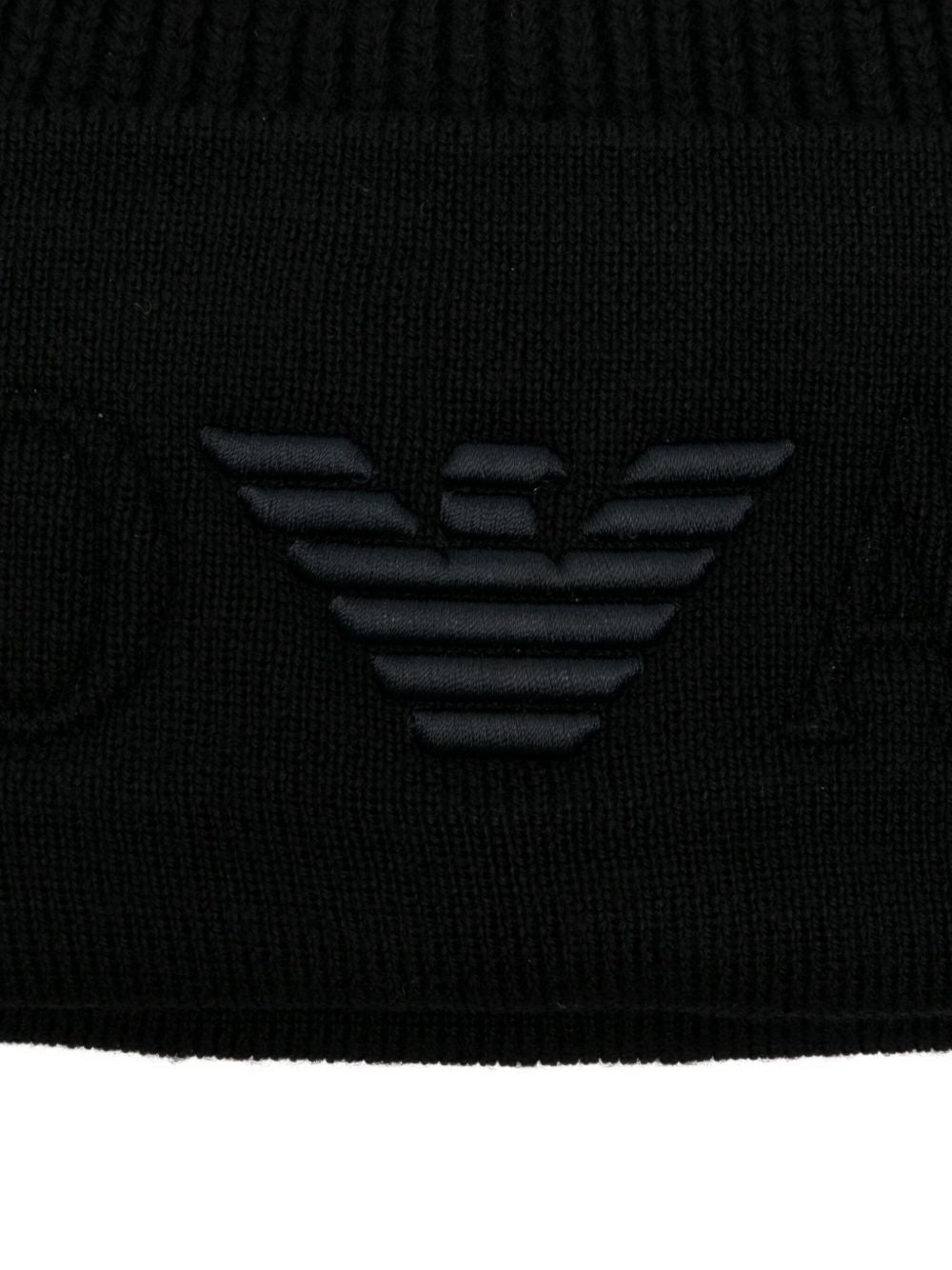 EMPORIO ARMANI Logo Wool Beanie for Men