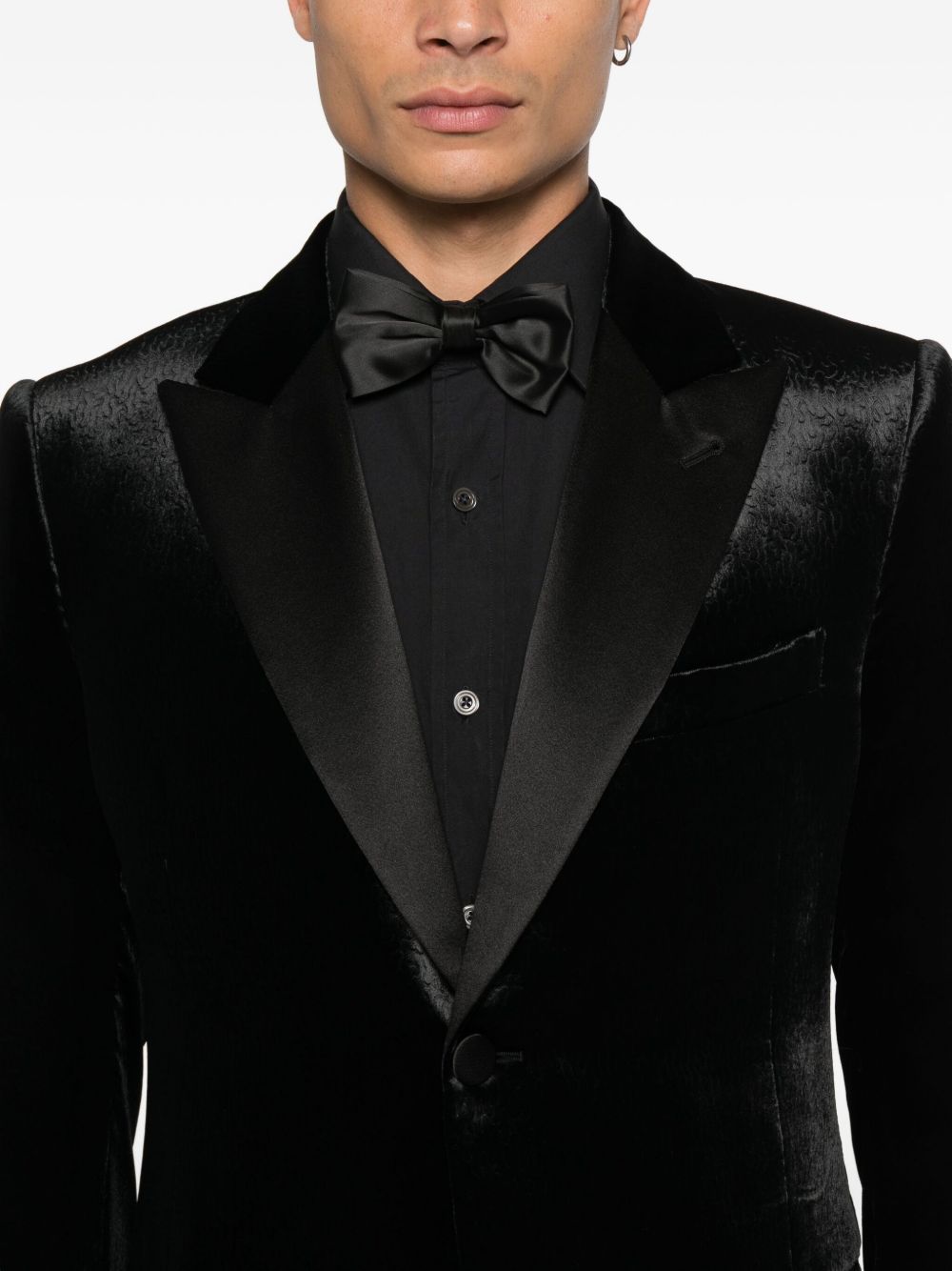 EMPORIO ARMANI Silk Blend Peak Lapel Blazer for Men