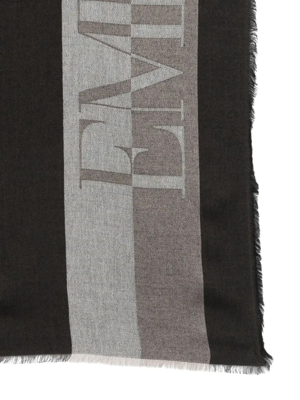 EMPORIO ARMANI Striped Scarf with Maxi Logo for Men