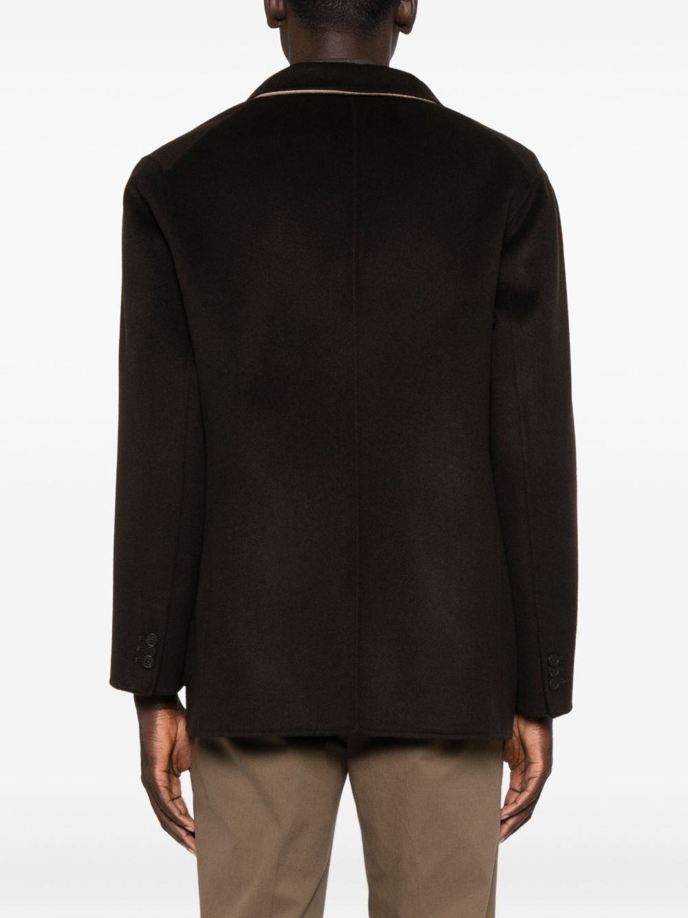 EMPORIO ARMANI Double-Breasted Wool-Blend Jacket for Men