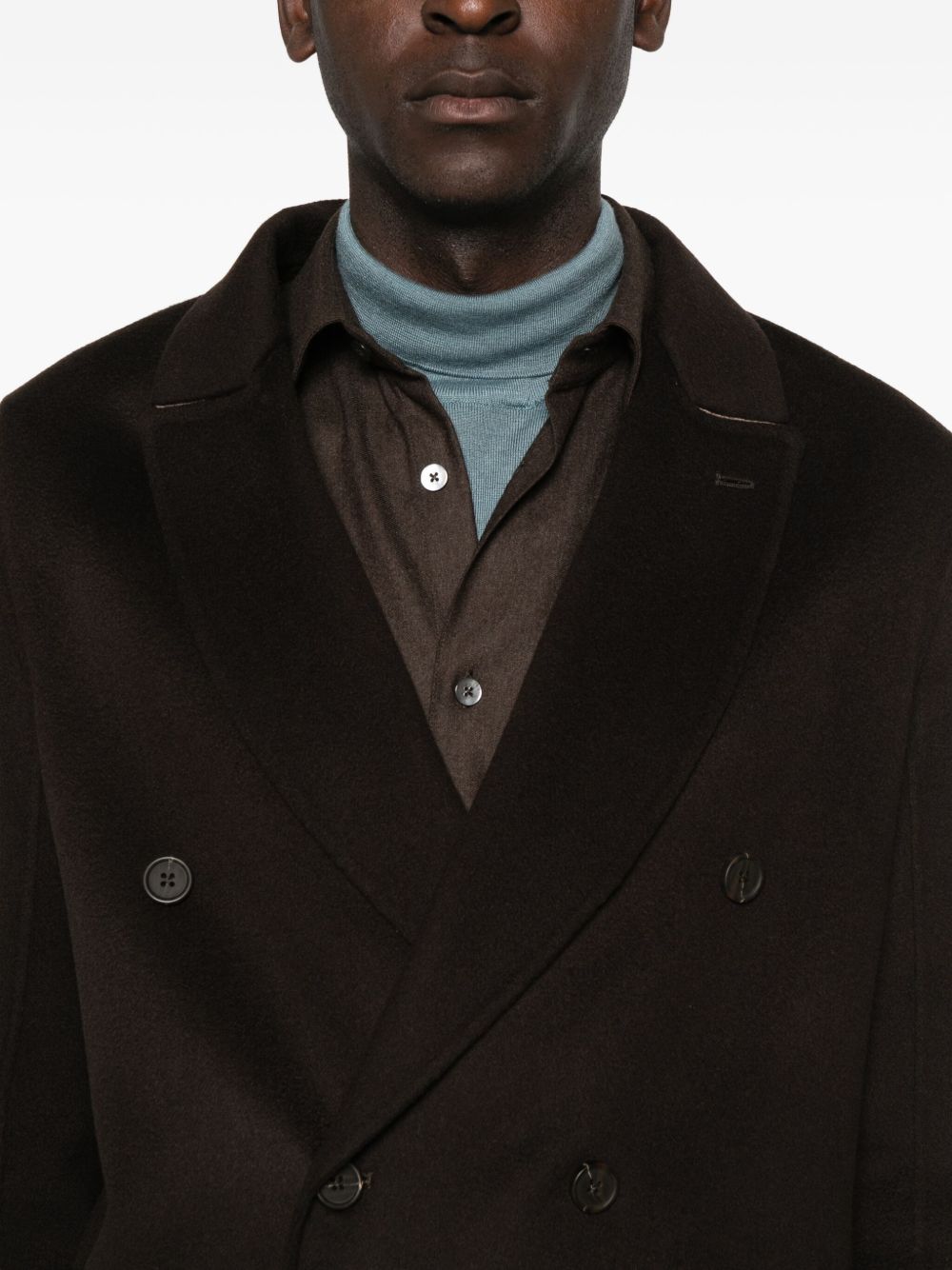 EMPORIO ARMANI Double-Breasted Wool-Blend Jacket for Men