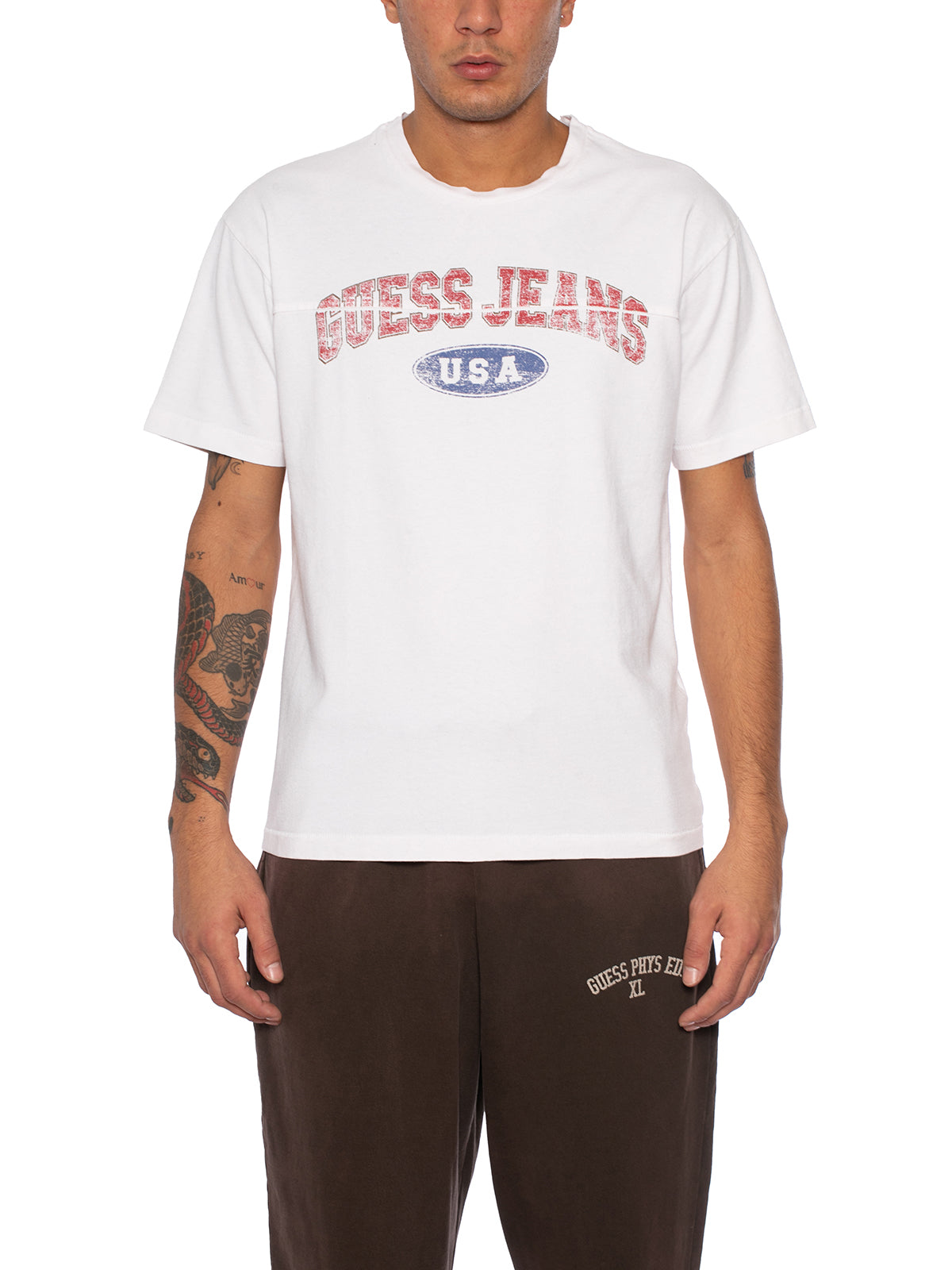 GUESS Classic Cotton Crew Neck T-Shirt - Size M