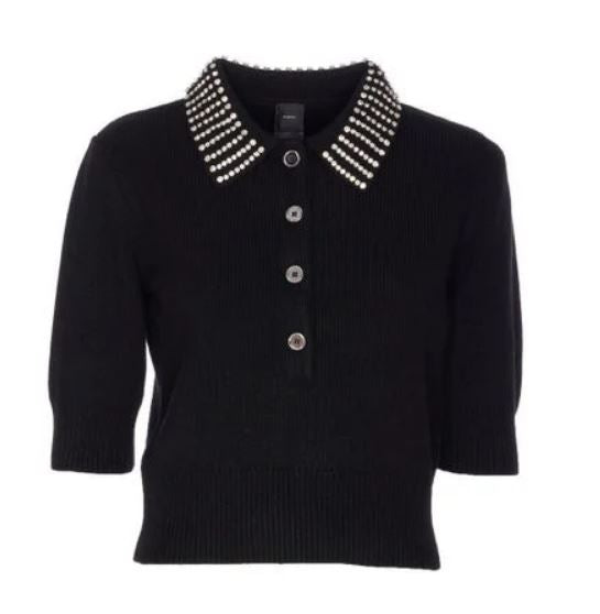 PINKO Wool-Blend Mini Sweater with Crystal Embellishment