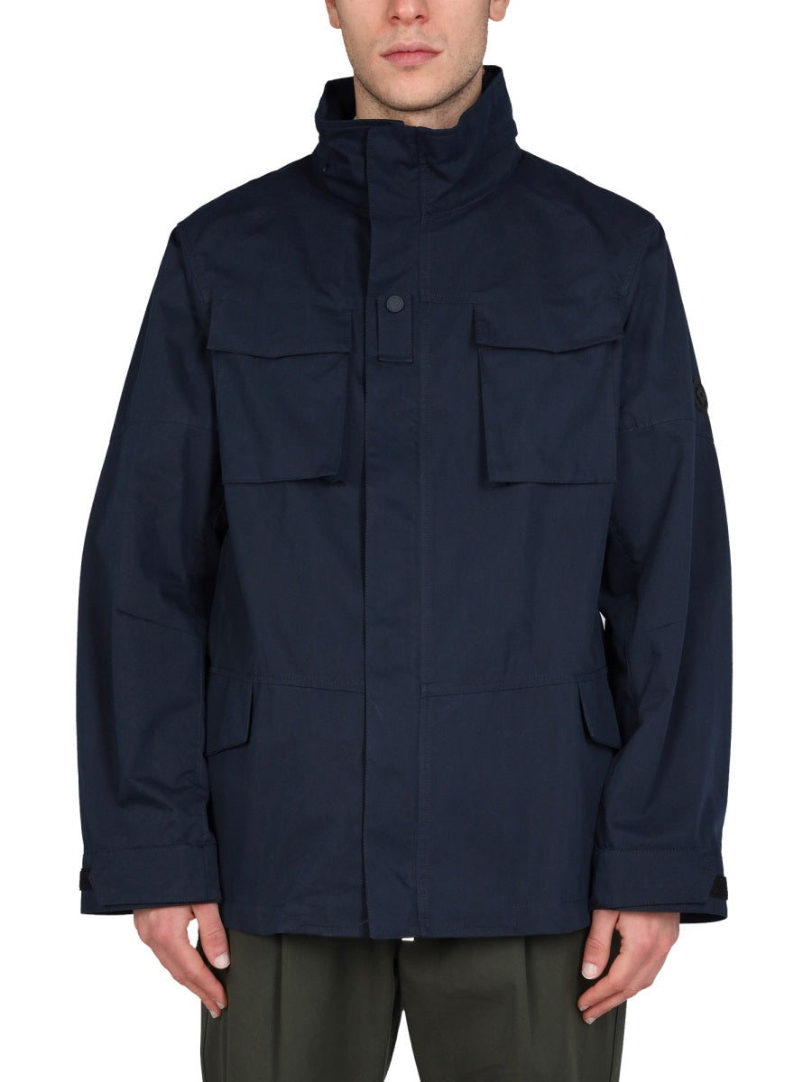 LARDINI High Neck Double Fabric Jacket for Men
