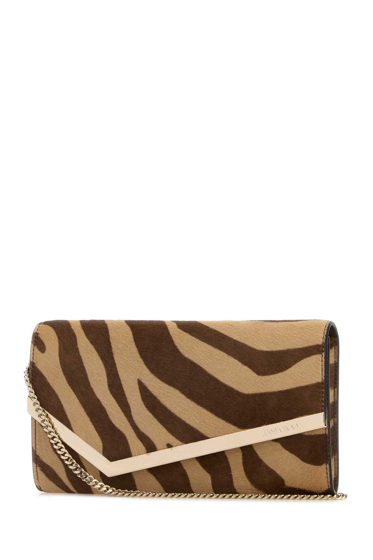 JIMMY CHOO Mini Printed Leather Hair Emmie Clutch