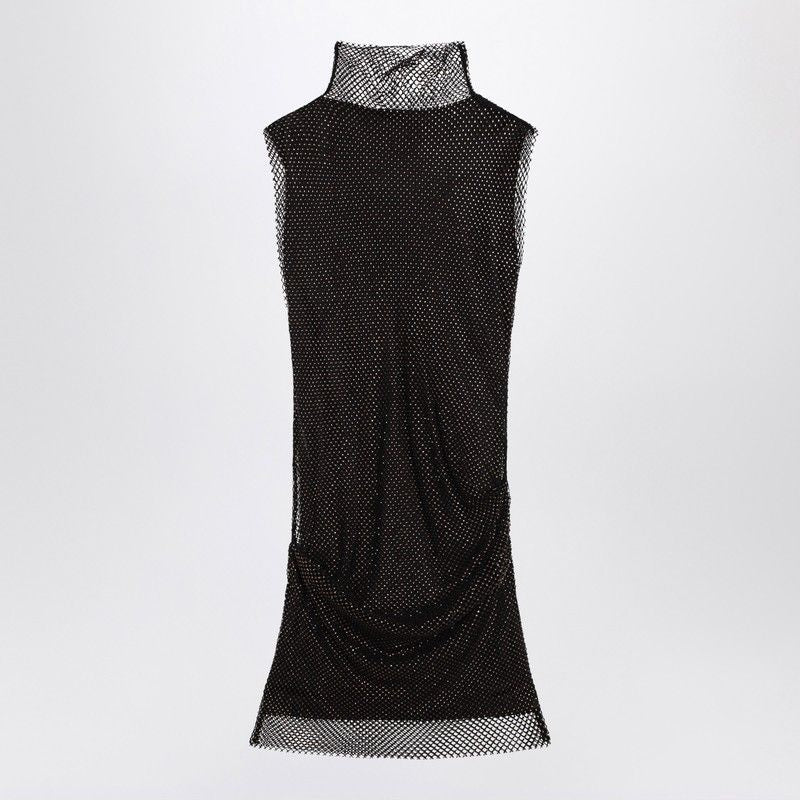 MAX MARA SPORTMAX Sleeveless Mini Dress with Semi-Transparent Mesh Design