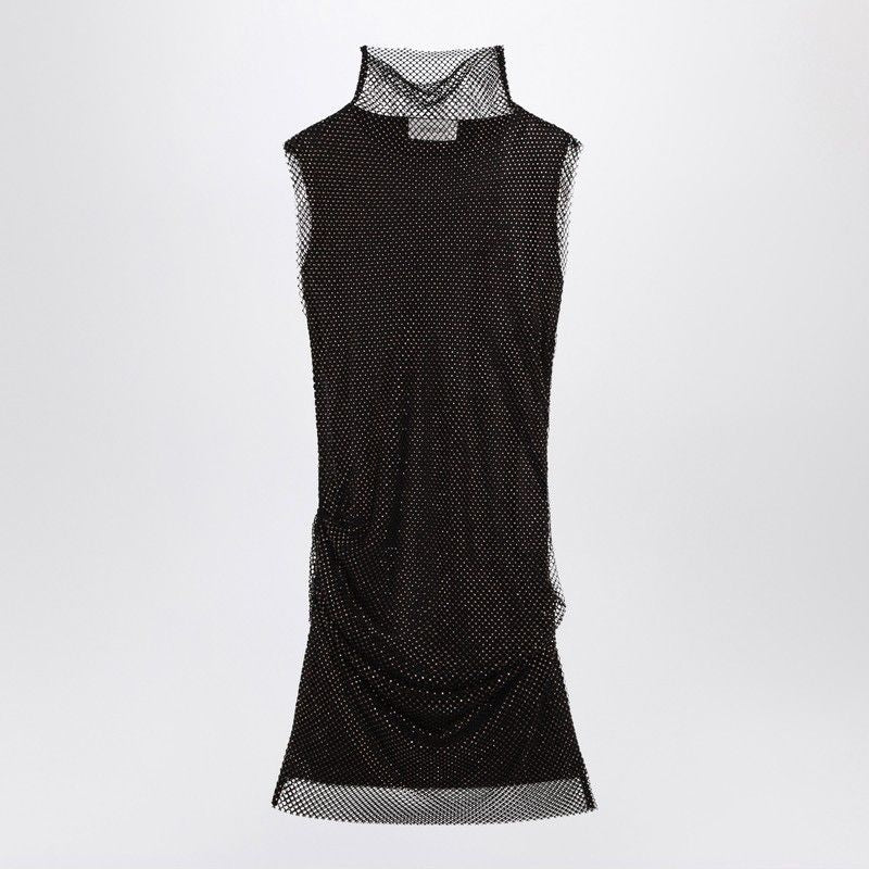 MAX MARA SPORTMAX Sleeveless Mini Dress with Semi-Transparent Mesh Design