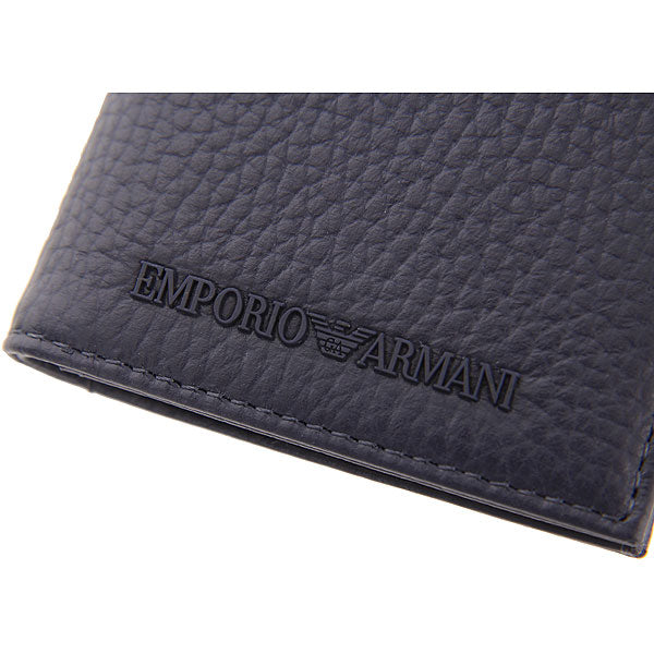 EMPORIO ARMANI Sleek Leather Credit Card Holder - 12x8 cm
