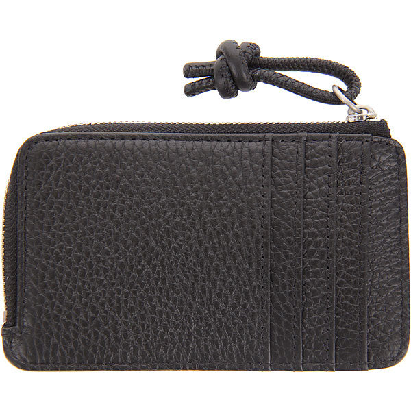 EMPORIO ARMANI Mini Leather Cardholder with Zip Coin Pocket