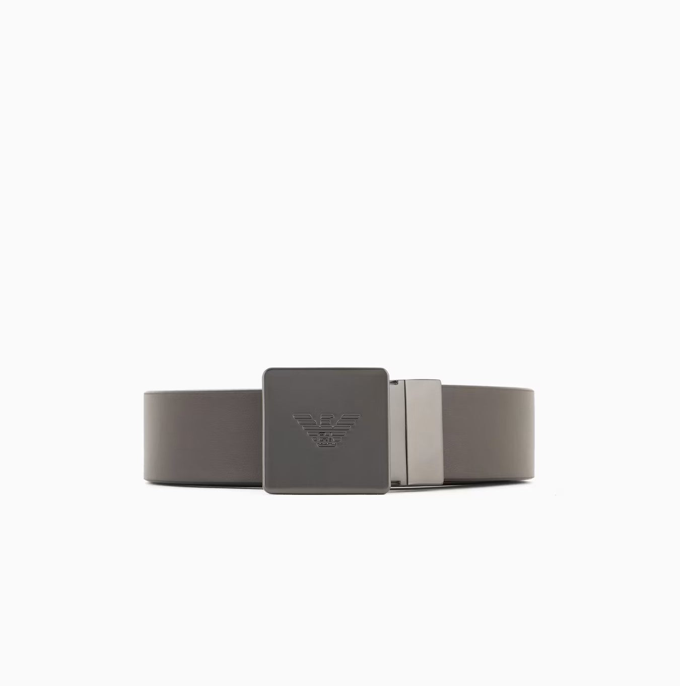 EMPORIO ARMANI Reversible 3.5 cm Leather Belt with Sleek Logo Plate
