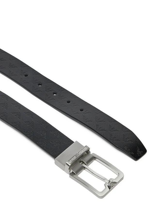 EMPORIO ARMANI Reversible Leather Belt - 3.5 cm Height