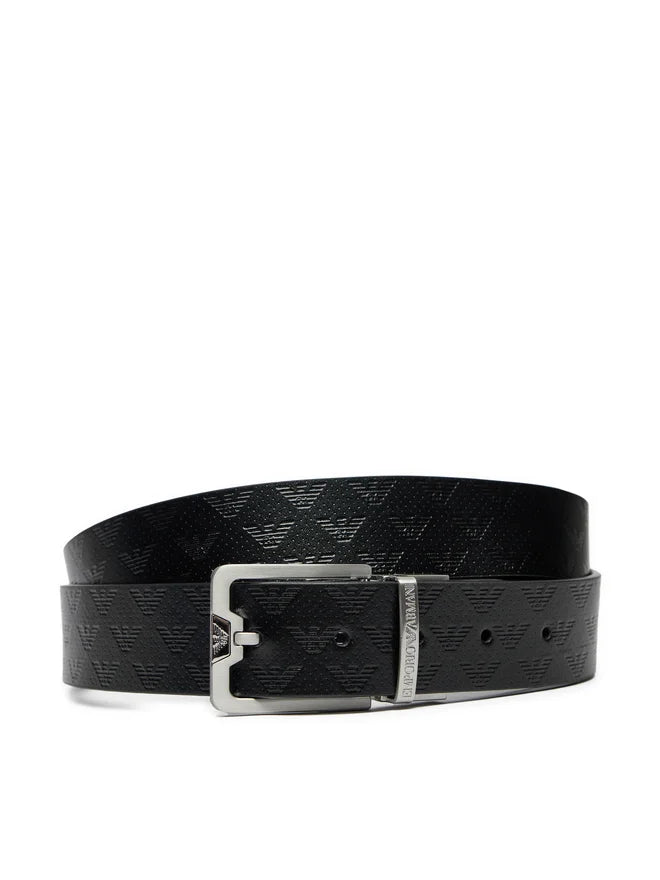EMPORIO ARMANI Reversible Leather Belt - 3.5 cm Height