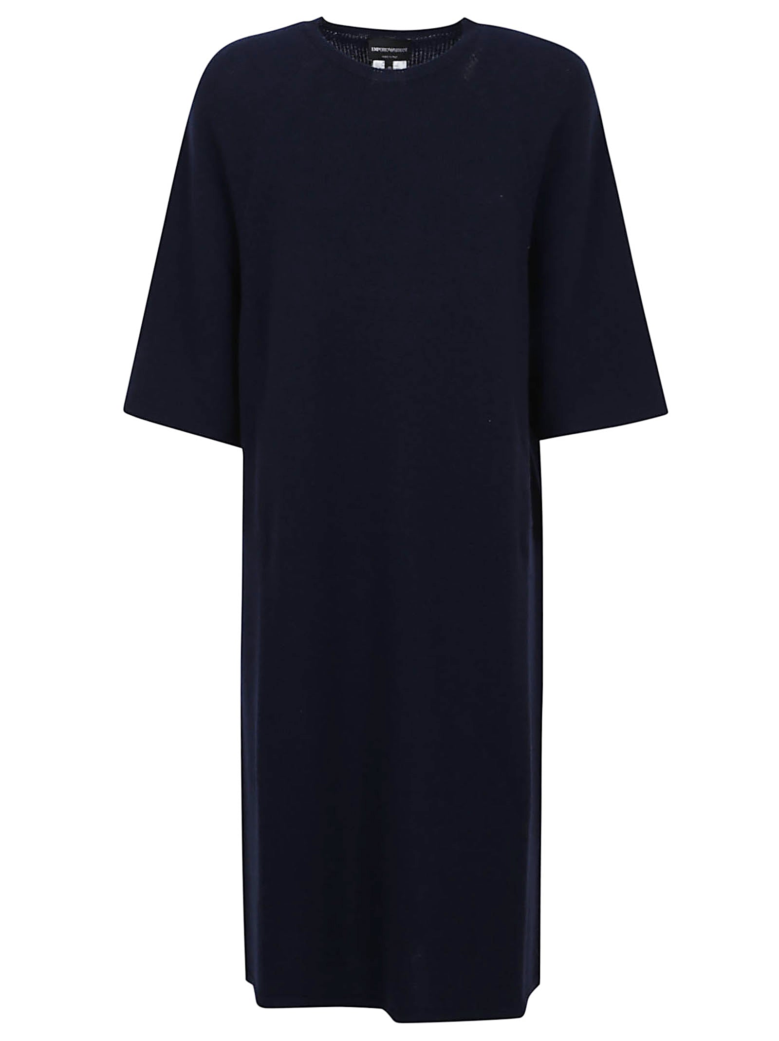 EMPORIO ARMANI Elegant Mini Dress in Soft Virgin Wool and Cashmere