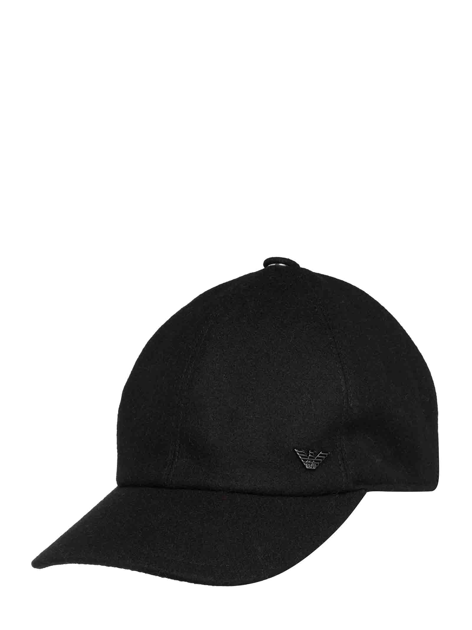 EMPORIO ARMANI Stylish Wool Blend Felt Baseball Cap for Men - Fall Winter 2025