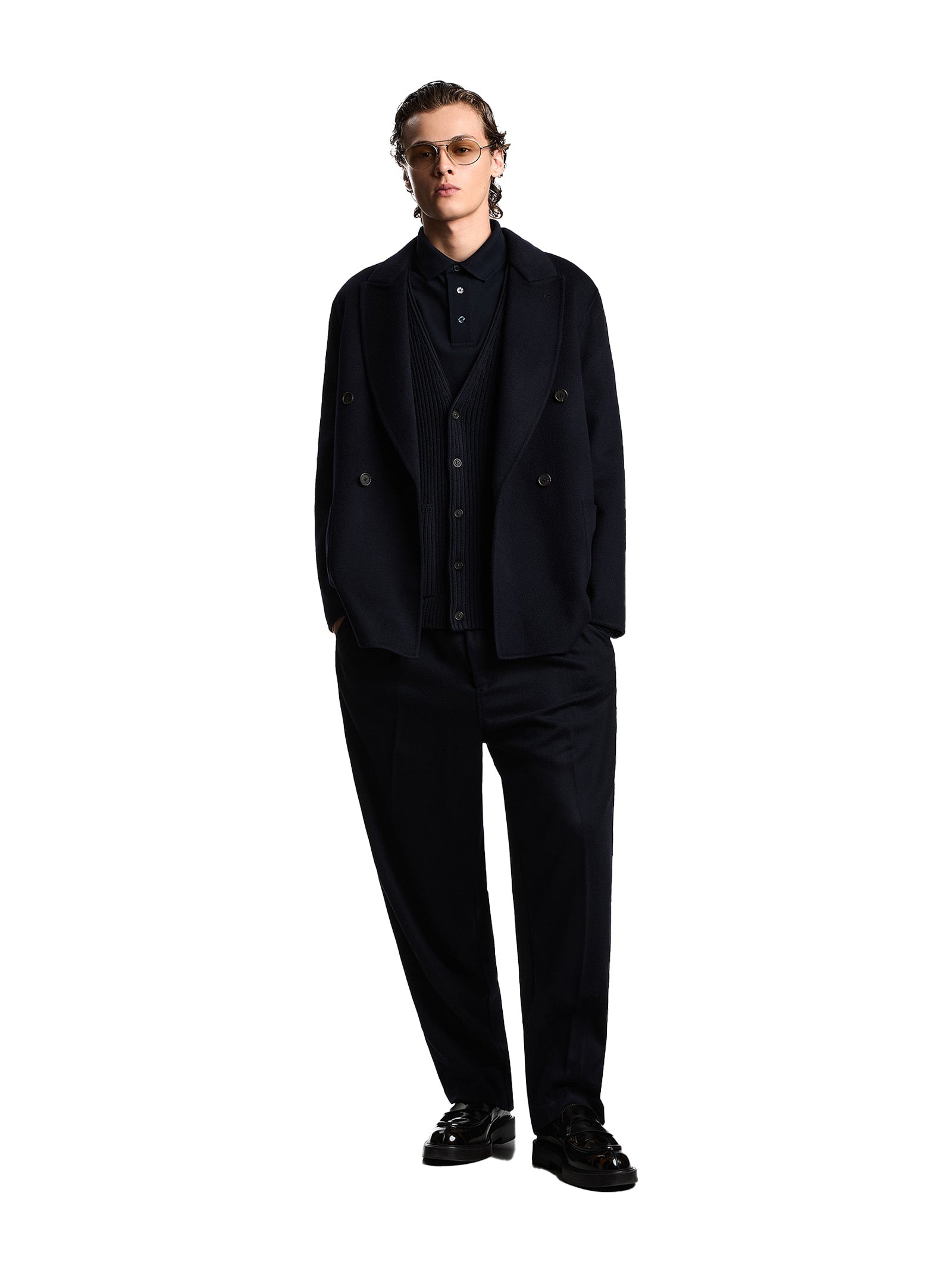 EMPORIO ARMANI Double-Breasted Blazer for Men - Sophisticated Tailored Fit