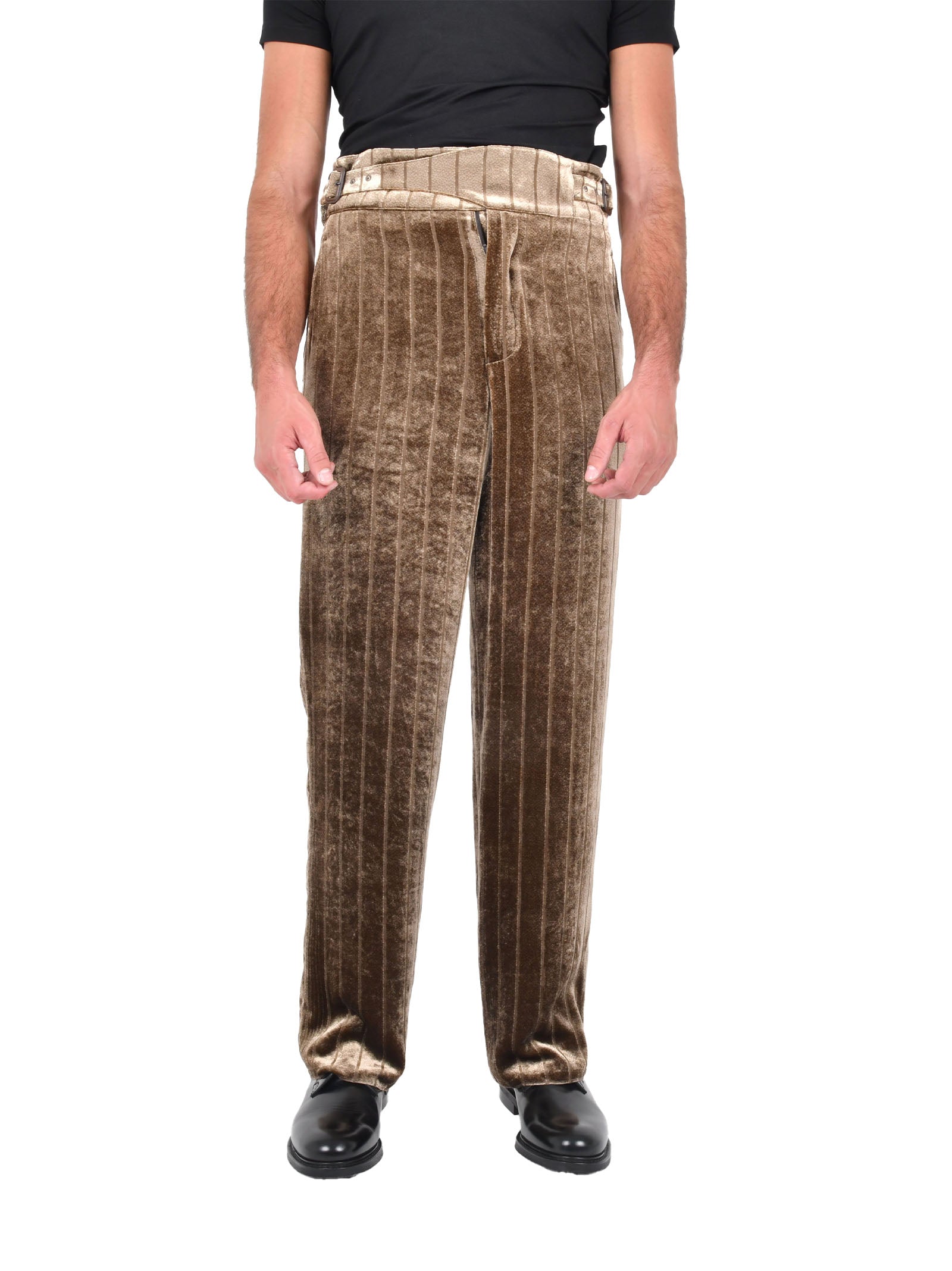 EMPORIO ARMANI Tailored Corduroy Trousers with High Waistband