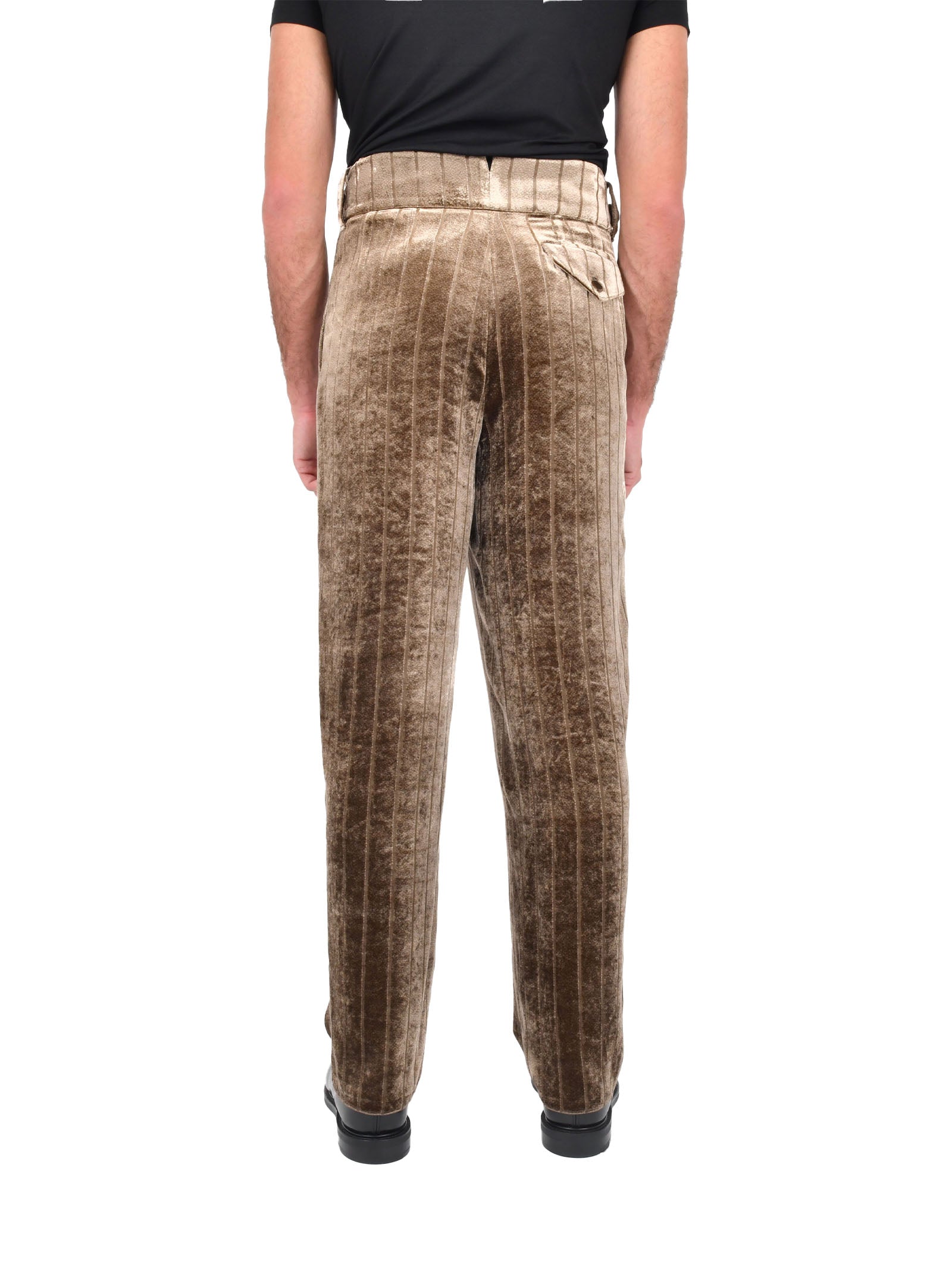 EMPORIO ARMANI Tailored Corduroy Trousers with High Waistband