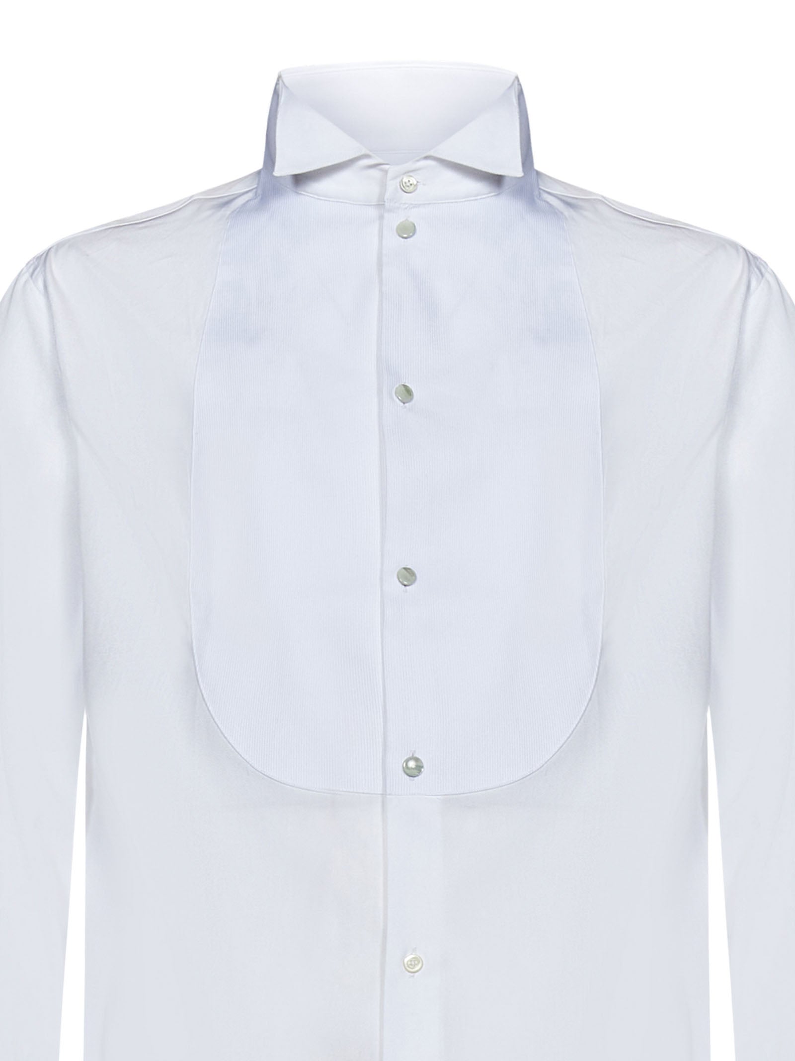 EMPORIO ARMANI Classic Tuxedo Shirt for Men - Striped Plastron