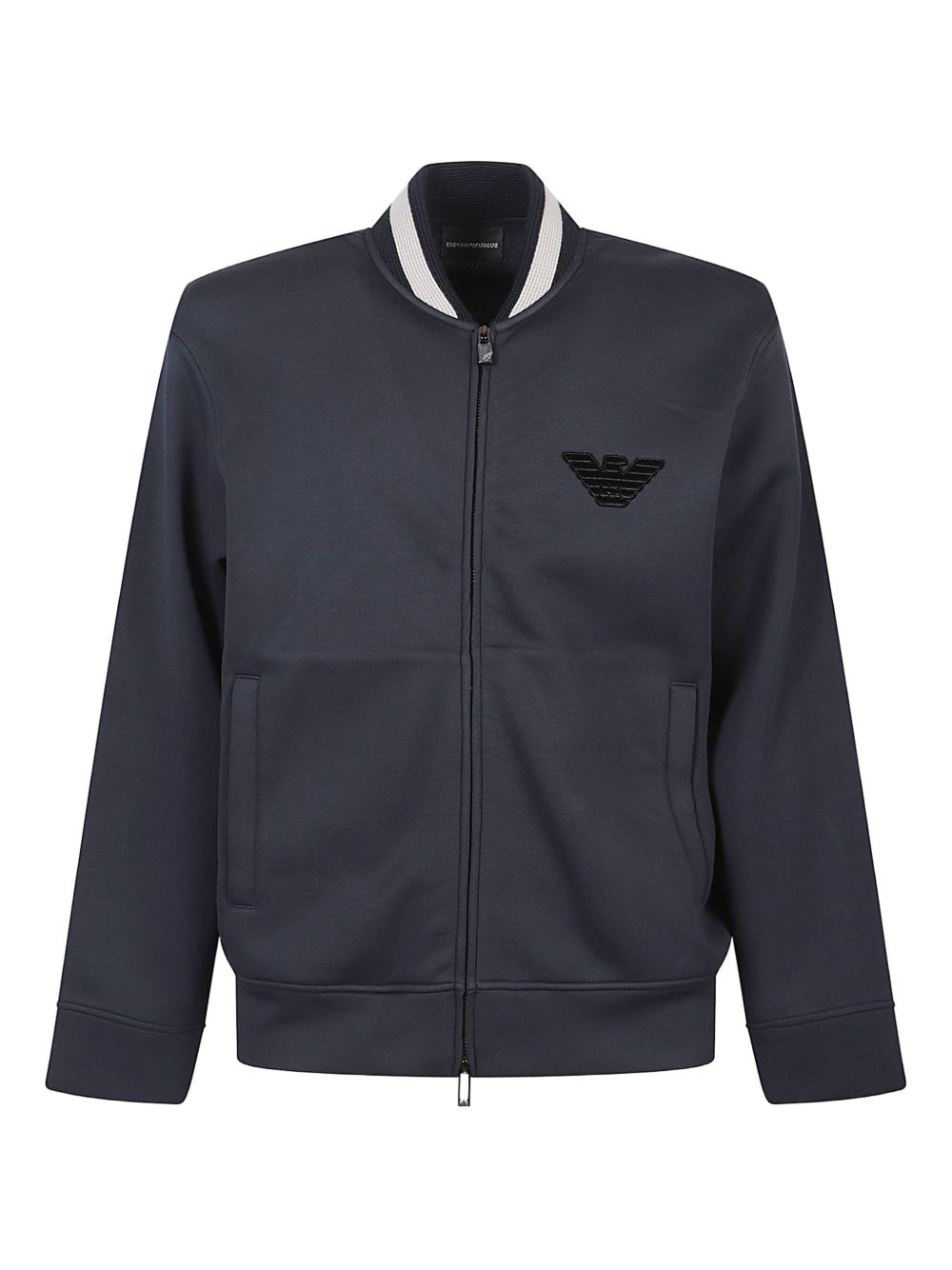 EMPORIO ARMANI Zip-Up Sweatshirt with Bomber Collar for Men - FW25