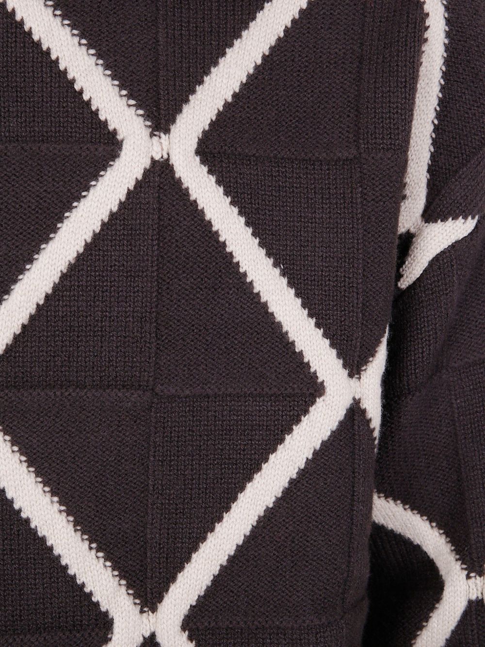 EMPORIO ARMANI Argyle Pattern Polo-Style Sweater for Men - FW25