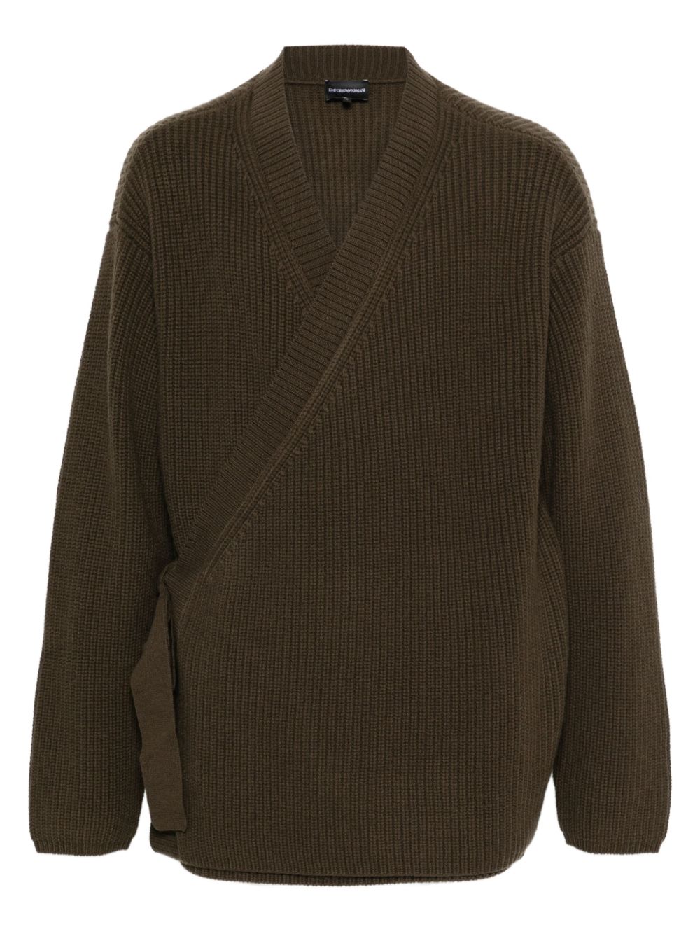 EMPORIO ARMANI Maxi Cardigan with Cache Coeur Closure for Men