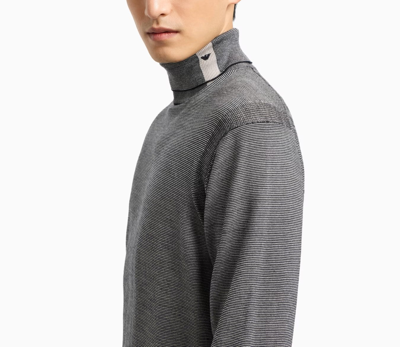 EMPORIO ARMANI Men's Striped Roll Neck Pullover